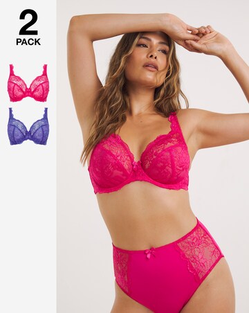 Pretty Secrets 2 Pack Ella Lace Full Cup Wired Bras B-K