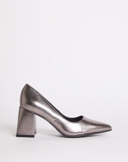 Croc Heeled Shoe - Wide Fit (E)