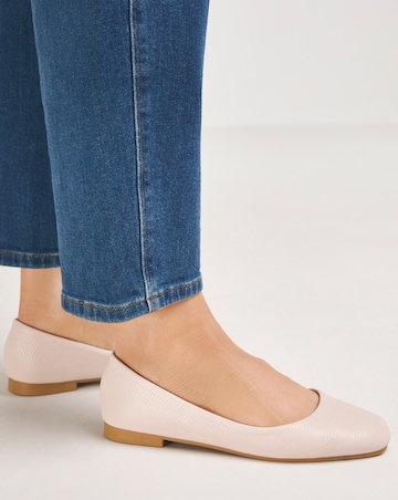 Clarice Square Toe Ballerina Shoes Extra Wide EEE Fit
