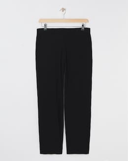 Black Pull On Stretch Jersey Straight Leg Trousers