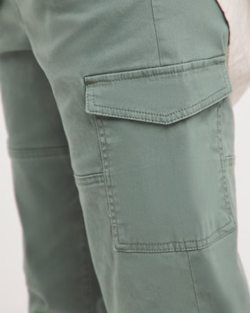 Khaki Stretch Utility Tapered Chino Trousers