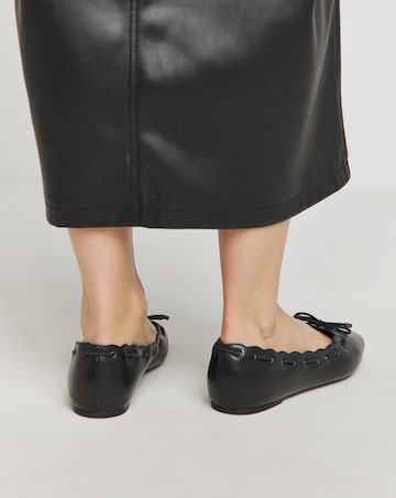 Euphoria Scalloped Edge Ballerinas - Extra Wide Fit (EEE)