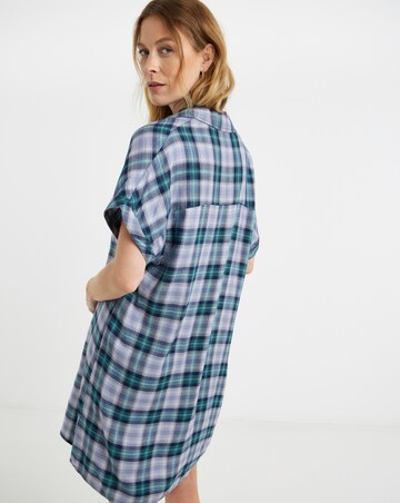 Check Collared Tunic Dress