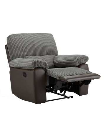 Harlow Fabric/Faux Leather Recliner Chair