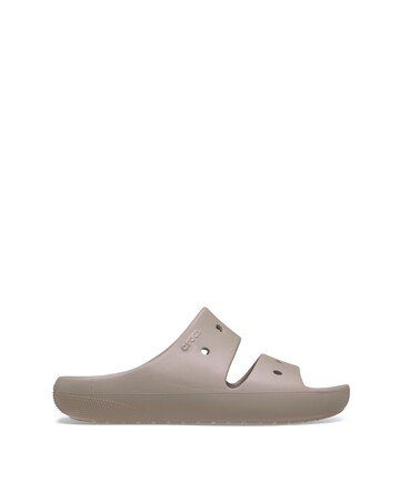 Crocs Taupe Classic Two Strap Slider Sandals- Standard Fit (D)