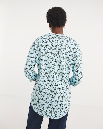 Longline Curved Hem 3/4 Sleeve Top