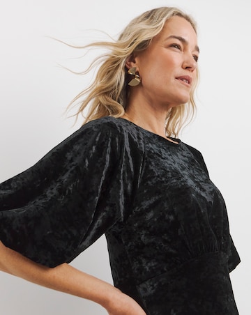 Crushed Velvet Midi Tea Dress