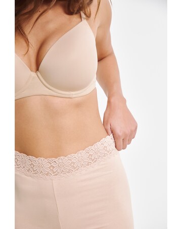 Pretty Secrets (2 Pack) Lace Trim Cotton Comfort Shorts Almond