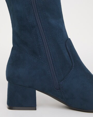 Claudia Block Heel Knee Boots - Extra Wide Fit (EEE) Super Curvy/Curvy Plus Calf