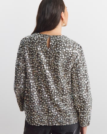 Joanna Hope Long Sleeve Beaded Top