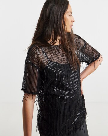 Tassel Sequin Boxy Top