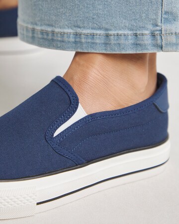 Cali Slip On Canvas Trainer - Wide Fit (E)