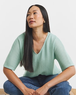 Cut And Sew Half Sleeve Tee