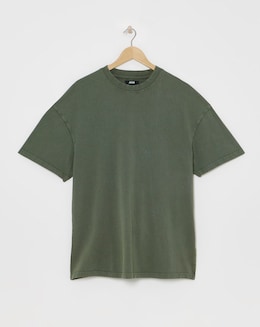Vintage Wash Oversized Fit T-Shirt- Khaki