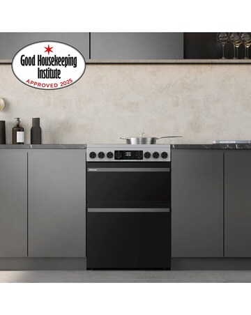 Hisense HDCEC6C20X 60cm Electric Double Cooker - Grey