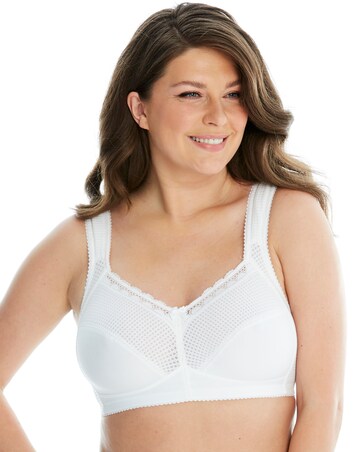 Miss Mary of Sweden Diamond Non Wired Cotton Bra White