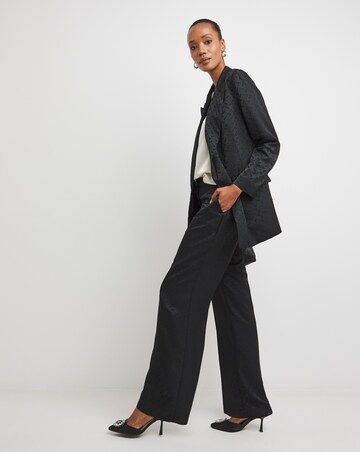 Satin Jacquard Wide Leg Trouser