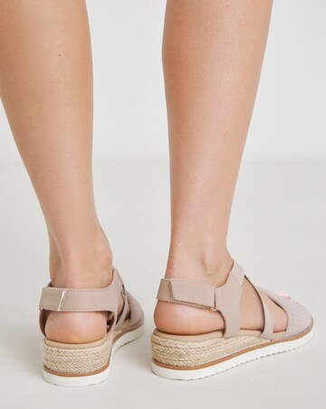 Mercury Two Part Wedge Sandals Wide E Fit