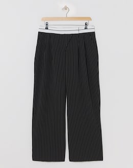 Turnover Waistband Pinstripe Trousers