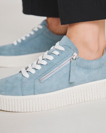 Quincy Side Zip Leather Trainer - Wide Fit (E)