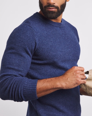 Blue Lambswool Crew Neck Jumper