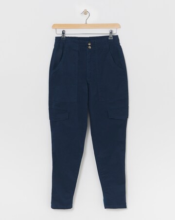 Navy Cotton Tapered Cargo Trouser