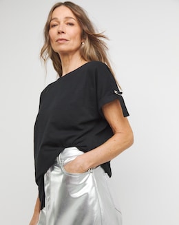 Crew Neck D Ring Longline T-Shirt