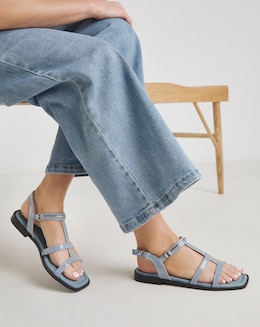 Dauphin Strappy Flat Sandals - Extra Wide Fit (EEE)
