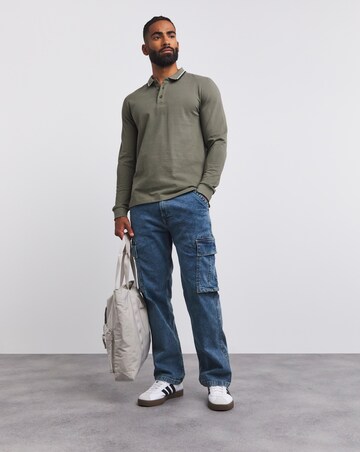 Long Sleeve Tipped Pique Polo Long