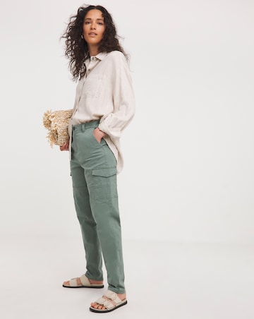 Khaki Stretch Utility Tapered Chino Trousers