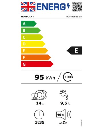 Hotpoint H2F HL626 UK Full Size Dishwasher