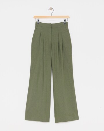 Linen Pleated Wide Leg Trousers