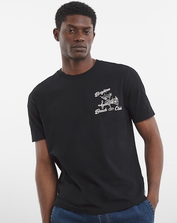 Ben Sherman Beach Club Back Print T-Shirt - Black