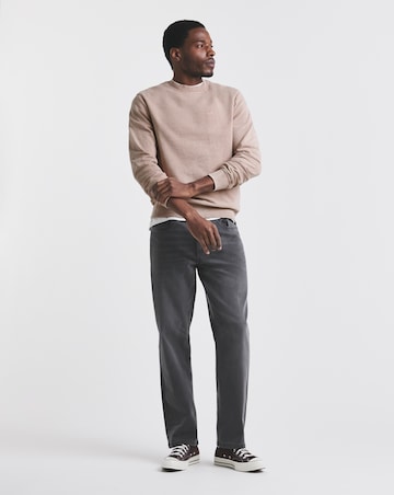 Union Garment Dyed Relaxed Fit Crew Neck Sweatshirt- Pink