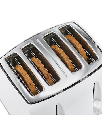 Russell Hobbs 26070 Textured Honeycomb White 4 Slice Toaster
