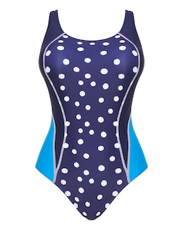 Sports Colourblock Padded Racer Back Swimsuit
