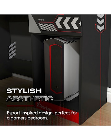 Octane Gaming Desk with Drawer Red