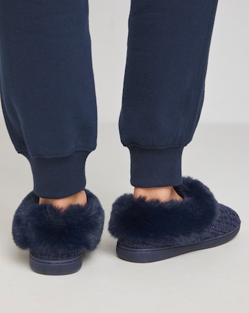 Marigold Fluffy Slipper - Wide Fit (E)