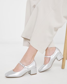 Heavenly Soles Patricia Block Heel Mary Janes - Extra Wide Fit (EEE)