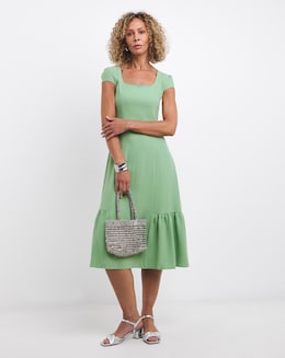 Joanna Hope Cap Sleeve Panel Column Midi Dress