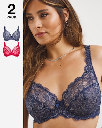 Pretty Secrets 2 Pack Ella Lace Full Cup Wired Bras