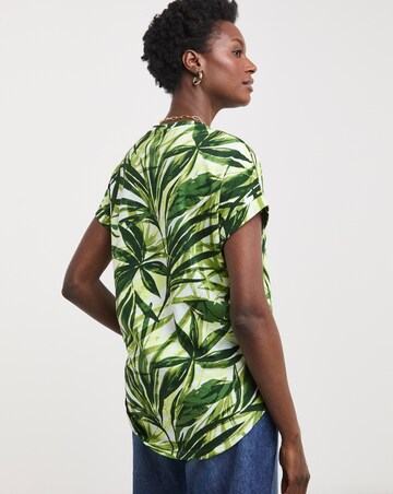 Pure Cotton Longline Short Sleeve Curved Hem Top