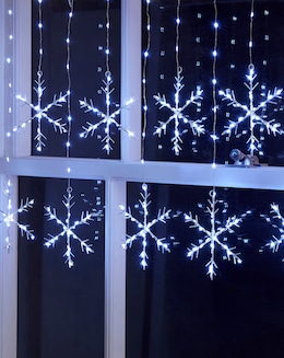 Cool White Snowflake LED Window Lights