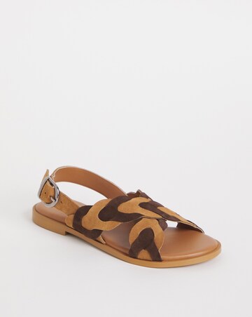 Joe Browns Tan Comfort Suede Plait Sandals -Wide Fit (E)