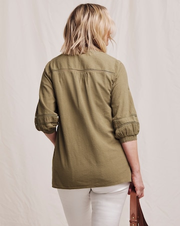 Julipa Textured Lace Trim Blouse