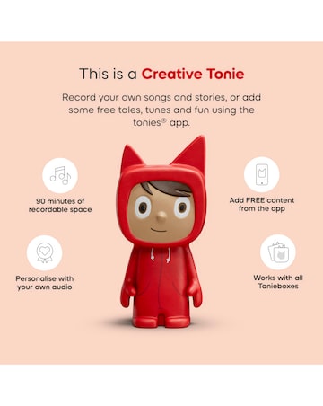 Toniebox 2 Sunset Red Starter Set and 2 Peppa Pig Audio Characters Bundle