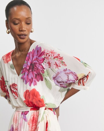 Joanna Hope Printed Pleated Maxi Dress