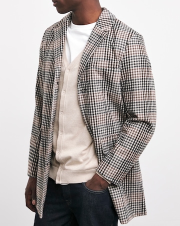 Wool Mix Check Over Coat