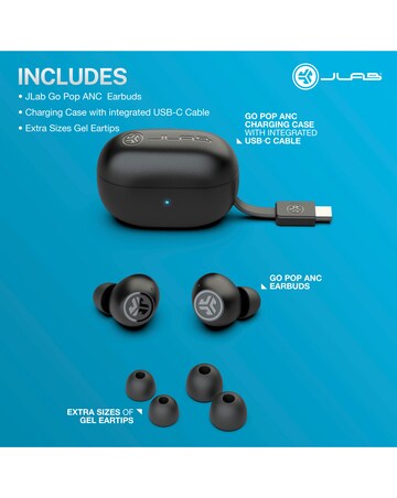 JLAB Go Pop ANC True Wireless Earbuds - Black