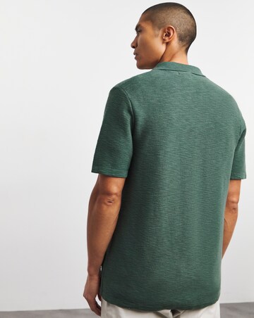 Khaki Knitted Cuban Collar Shirt